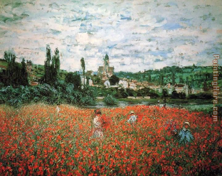 Poppy Field near Vetheuil painting - Claude Monet Poppy Field near Vetheuil art painting